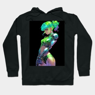 Cyber mecha anime girl Hoodie